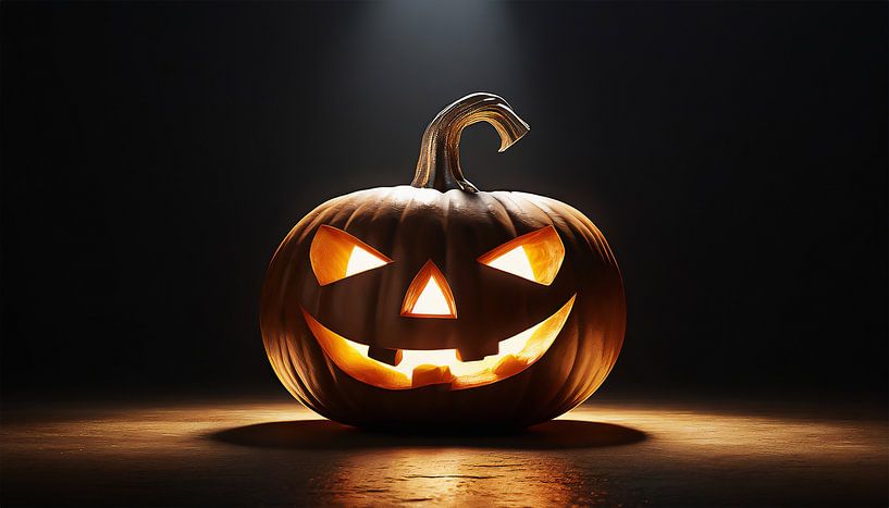 Halloween pumpkin with facial features by Mustafa Kurnaz