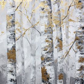 Birke mit goldenen Blättern von Lauren Wilde