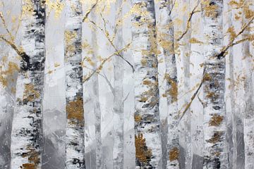 Birke mit goldenen Blättern von Lauren Wilde