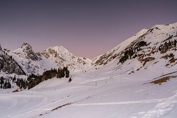 Dawn and sunrise on the Gitschenen in the canton of Uri
