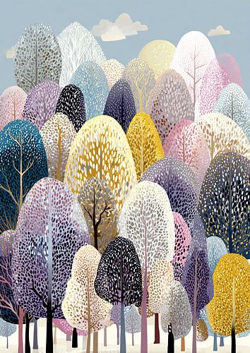 Kleurrijke Bomen | Whimsical Winter Wonderland