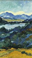 Impressionistische Landschaft Fluss und Berge