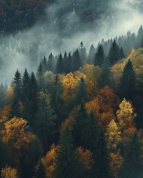 Romantischer Herbstwald von fernlichtsicht