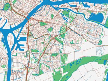 Kaart van Dordrecht in de stijl Urban Ivory van Map Art Studio