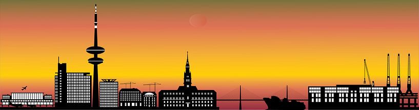 die skyline der deutschen stadt hamburg mit dem fernsehturm und der architektur von ChrisWillemsen