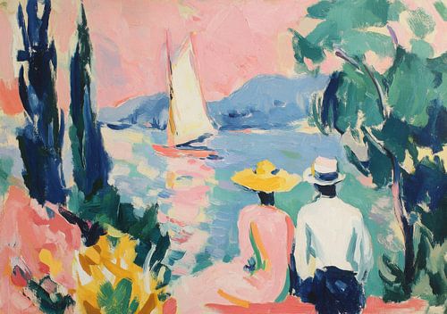 Zachte zeilboot in pastellicht