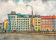 Prague watercolor art #Prague by JBJart Justyna Jaszke thumbnail