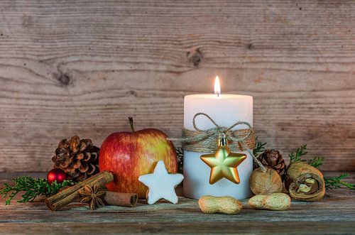 Advent and Christmas holiday season decoration with food