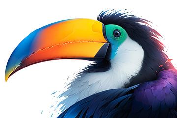 toucan coloré sur PixelPrestige