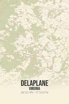 Vintage landkaart van Delaplane (Virginia), USA. van MijnStadsPoster