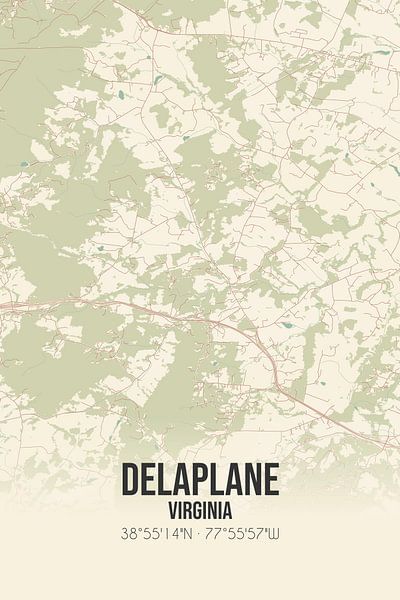 Carte ancienne de Delaplane (Virginie), USA. par Affiches de lieux