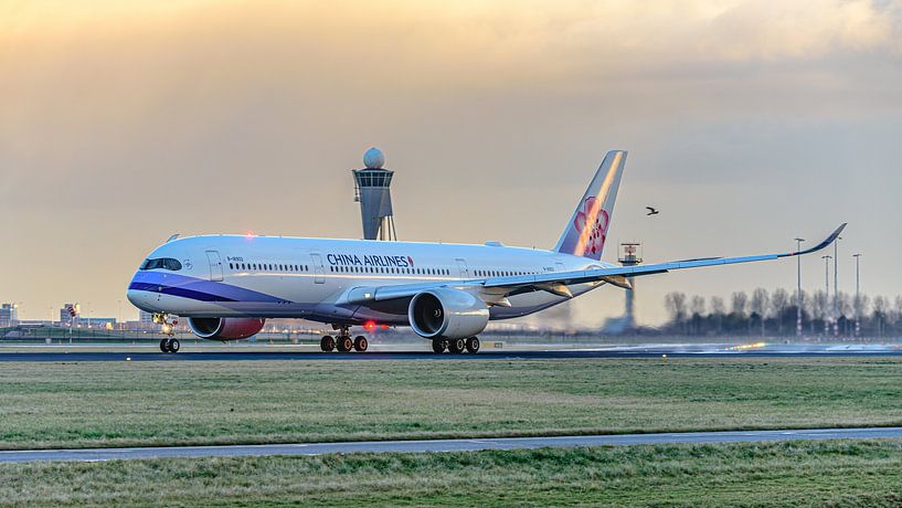 Take-off China Airlines Airbus A350 passenger jet. by Jaap van den Berg