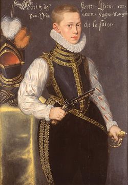 Portret van Maurits Prins van Oranje, Daniël van den Queborn, prins van Oranje
