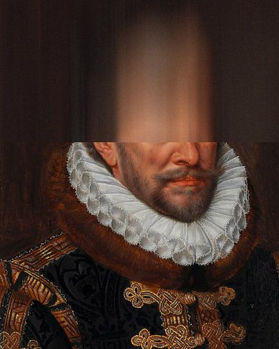 Porträt von Wilhelm von Oranien, Original (1579) von Adriaen Thomasz mit modernem Anstrich