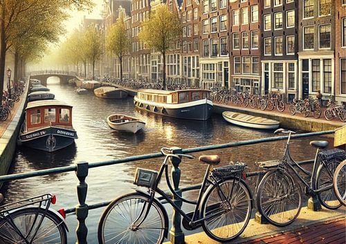 Scène du canal d'Amsterdam