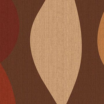 Retro abstracte kunst. Golven in warme kleuren nr.3 van Dina Dankers