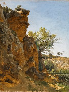 Carlos de Haes-Stenen, paysage de falaises, paysage antique