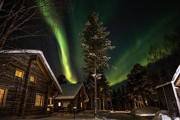 Noorderlicht in Nellim Finland van Wanderlier Photography