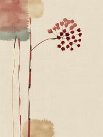 Botanical abstract in pastel colours by Japandi Art Studio