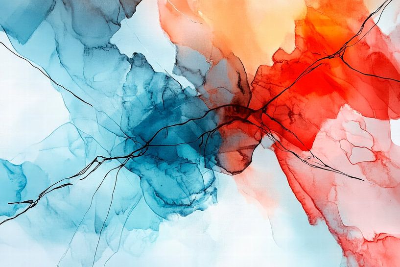 Farbenfrohes Aquarellspiel – Abstrakt von Poster Art Shop