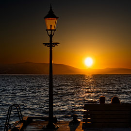 Romantischer Sonnenuntergang von Beeldverhaal