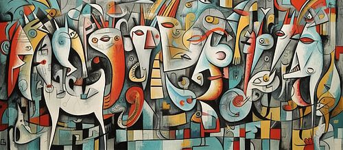 Malerei Buntes Abstraktes | Tiere Tanzparty