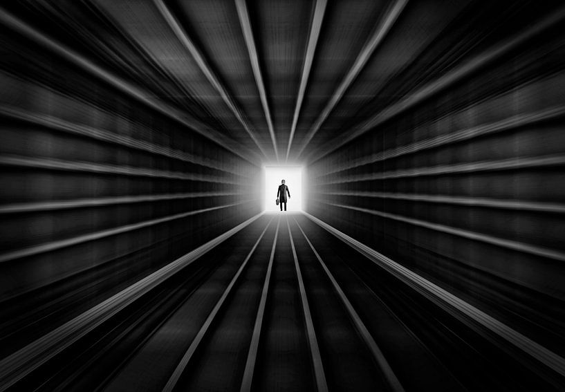 Licht im Tunnel von Marcel van Balken