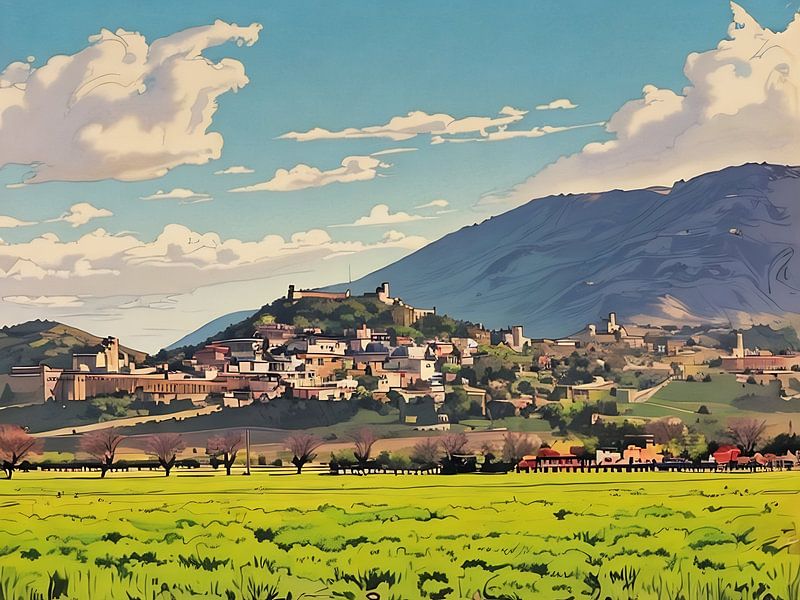 Panoramablick auf Assisi von Sergio Pazzano