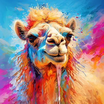 Joyeux chameau : toile du désert sur Surreal Media