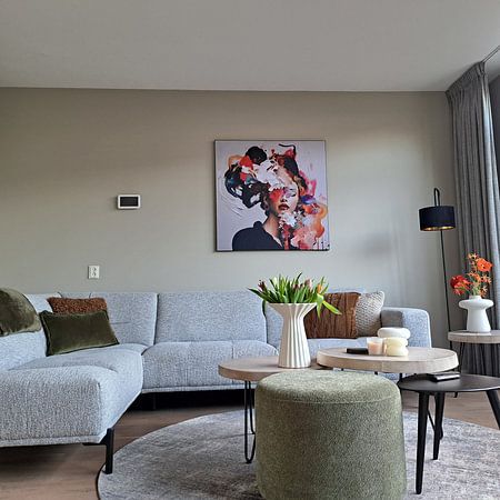 Colourful modern and abstract portrait