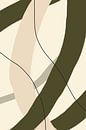 Moderne abstracte minimalistische organische vormen in groen, beige, zwart VIII van Dina Dankers thumbnail