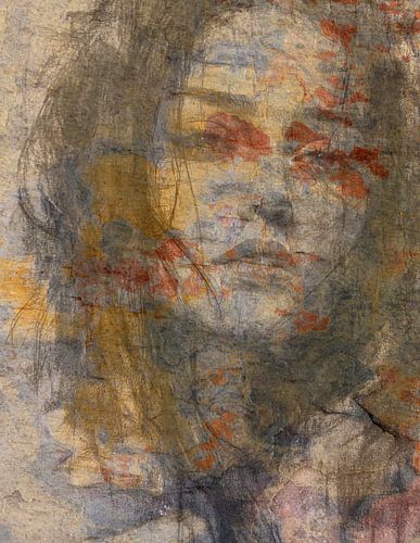 Des émotions entremêlées dans un portrait abstrait