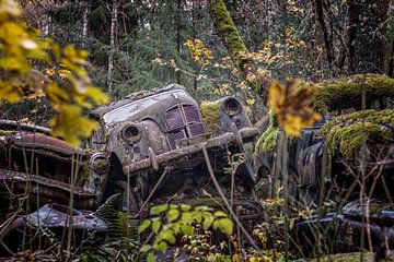 Rostige Hinterlassenschaften im Wald - Autofriedhof in Schweden von Gentleman of Decay