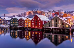 Lagerhäuser in Trondheim, Norwegen