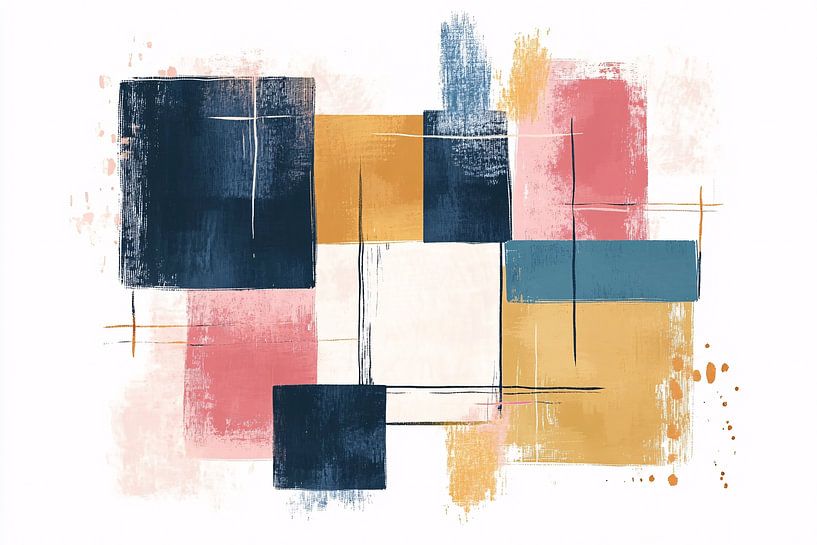 Colourful abstract squares and lines by Art & Soul Creations