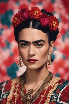 Frida - Rode bloesems van Digital Corner