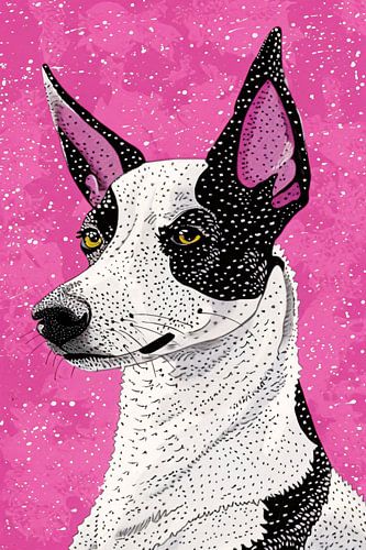 Moderne kleurrijke hond in popart-stijl