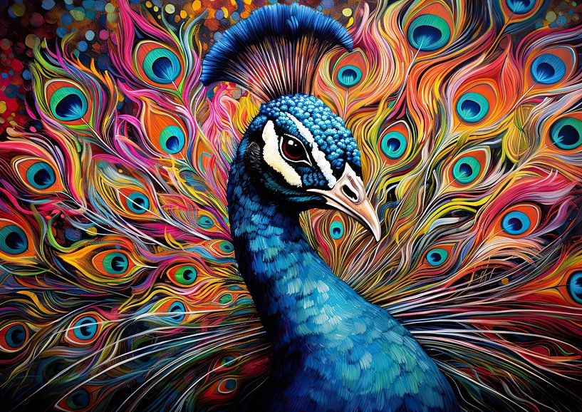 Peacock Colourful by Eye catching paintings