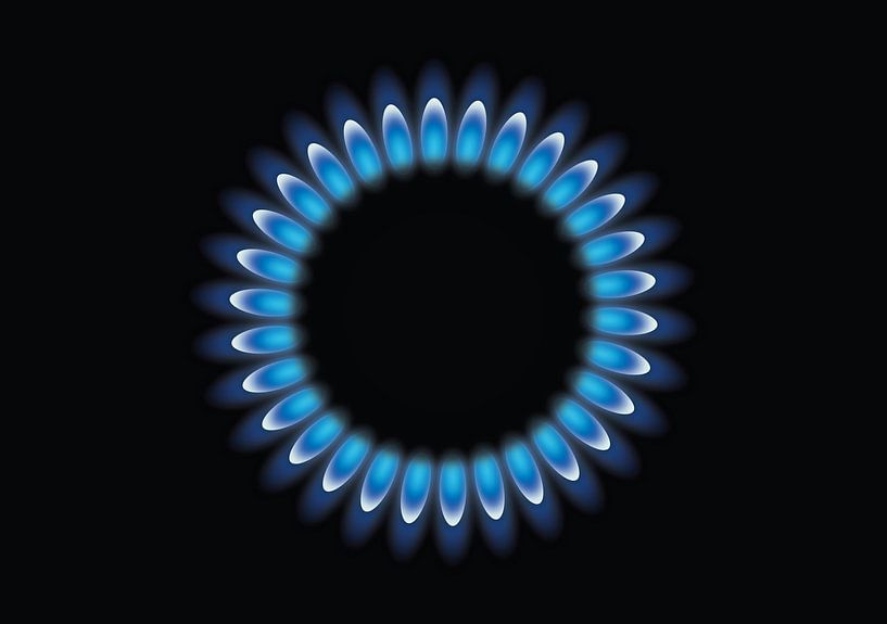 Gasbrenner mit blauen Flamme, Gasflamme von Mark Rademaker