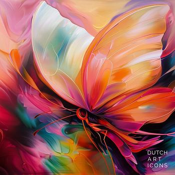 Butterfly in bloom — abstract painting