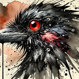 Dramatisches Rabenporträt von Chromatic Fusion Studio