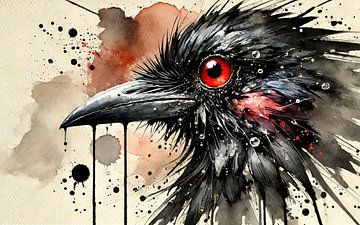 Dramatisches Rabenporträt von Chromatic Fusion Studio