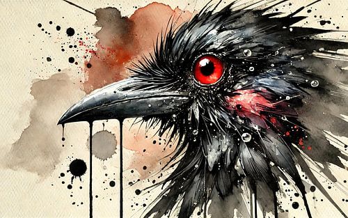 Dramatisch portret van een raaf