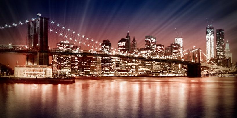 Manhattan NYC - De ondergaande zon van Melanie Viola