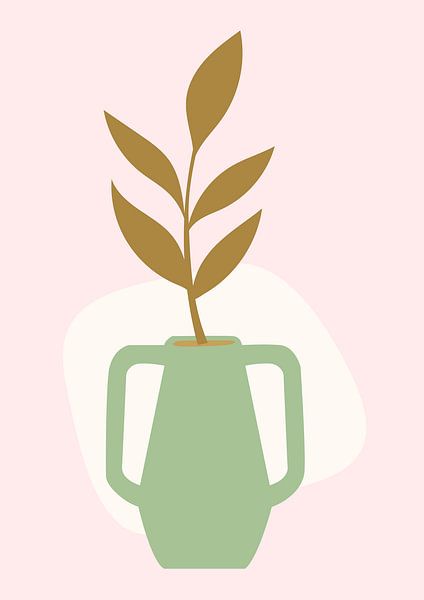 Vase with branch in pastel colors by Studio Allee