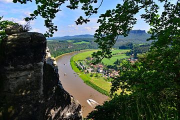 Blick von der Bastei auf die Elbe von Ingo Laue
