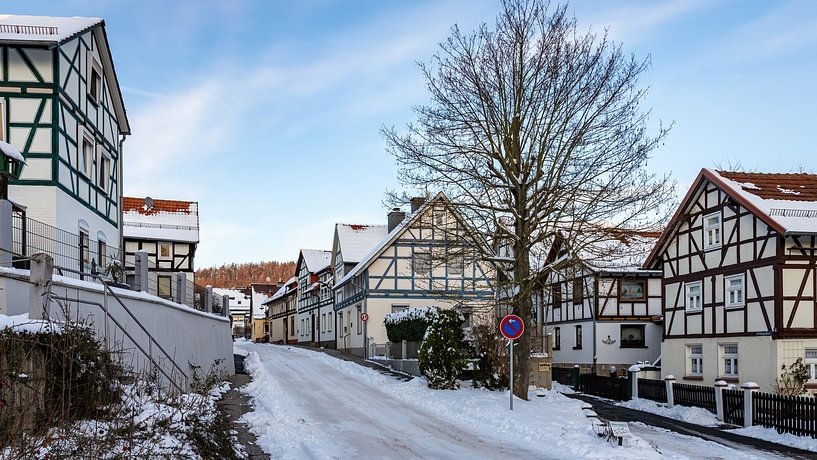 Herleshausen Fachwerkhäuser im Winter von Roland Brack