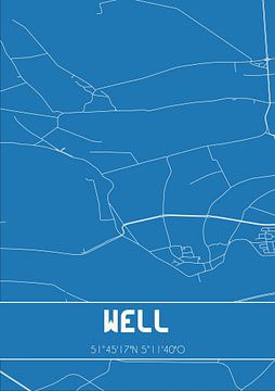 Blauwdruk | Landkaart | Well (Gelderland) van Rezona