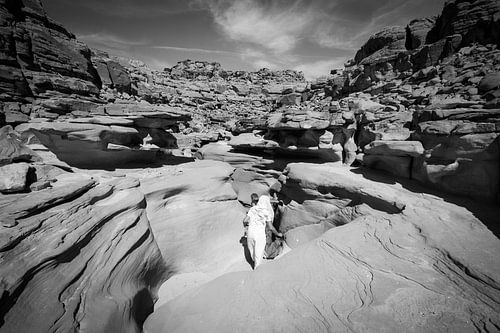 Expeditie door de canyons in de Sinaï woestijn in Egypte