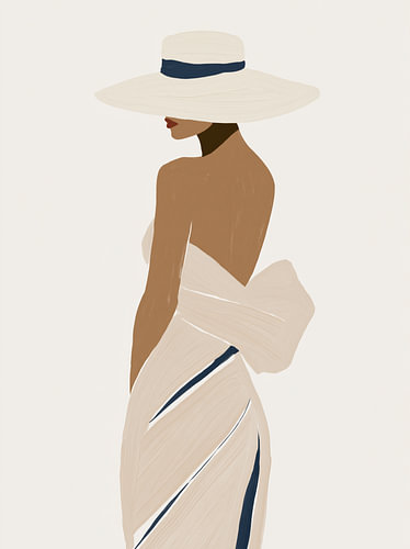 Under the Sun | Minimalistische Frau mit Sonnenhut von Studio Allee